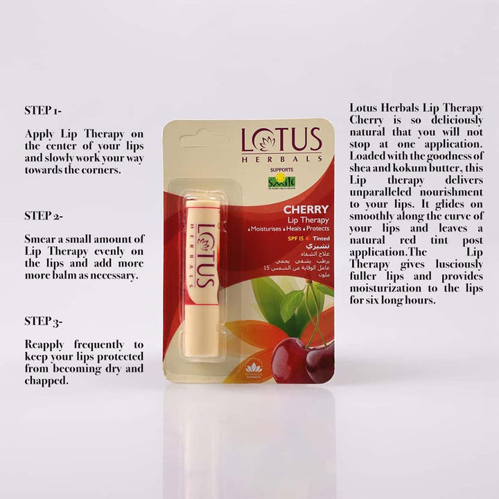 Lotus Herbals Tinted Lip Therapy SPF15 Cherry 4g - Easy Pharmacy LLC