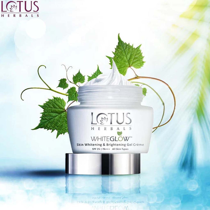 Lotus Herbals Whiteglow SPF 25 PA+++ Skin Whitening & Brightening Day Gel Cream 60g + Lotus Herbals Whiteglow Skin Whitening & Brightening Nourishing Night Cream 60g PROMO PACK - Easy Pharmacy LLC