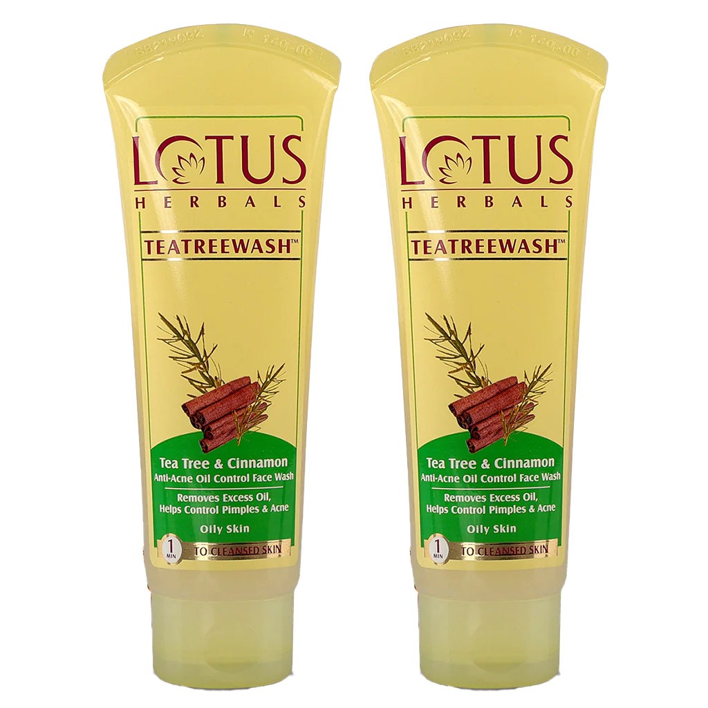 Lotus Herbals Teatreewash Tea Tree & Cinnamon Anti-Acne Oil Control Face Wash 120g PROMO PACK - Easy Pharmacy LLC