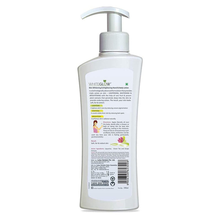 Lotus Herbals Whiteglow SPF25 PA+++ Skin Whitening & Brightening Hand And Body Lotion, PROMO PACK OF 2 x 300ml - Easy Pharmacy LLC