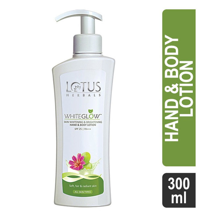 Lotus Herbals Whiteglow SPF25 PA+++ Skin Whitening & Brightening Hand And Body Lotion, PROMO PACK OF 2 x 300ml - Easy Pharmacy LLC