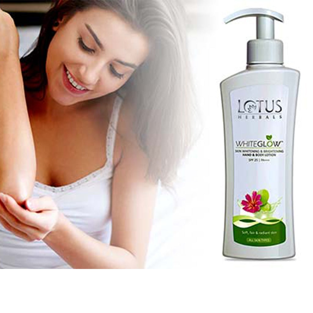 Lotus Herbals Whiteglow SPF25 PA+++ Skin Whitening & Brightening Hand And Body Lotion, PROMO PACK OF 2 x 300ml - Easy Pharmacy LLC