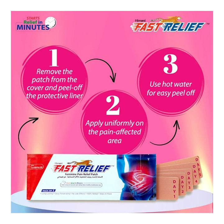 Himani Fast Relief Feminine Menstrual Pain Relief Patch, Pack of 5's - Easy Pharmacy LLC