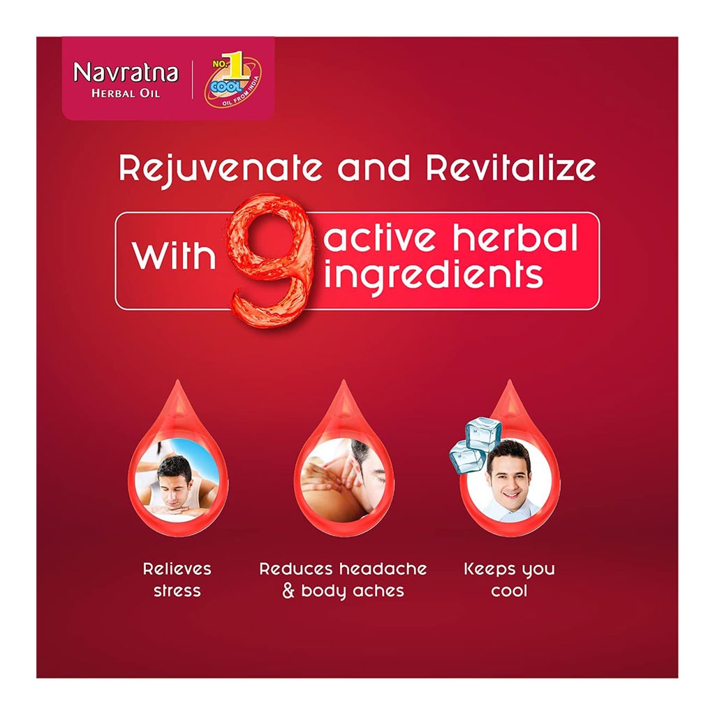 Himani Navratna Stress Relieving Head & Body Massage Oil 200ml - Easy Pharmacy LLC