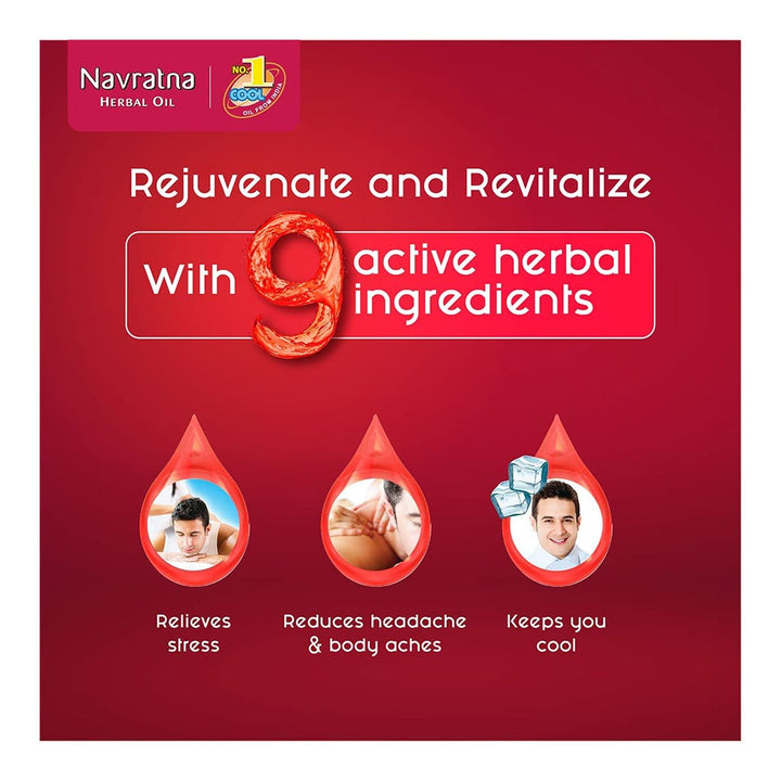 Himani Navratna Stress Relieving Head & Body Massage Oil 200ml - Easy Pharmacy LLC