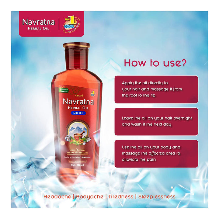 Himani Navratna Stress Relieving Head & Body Massage Oil 300ml - Easy Pharmacy LLC