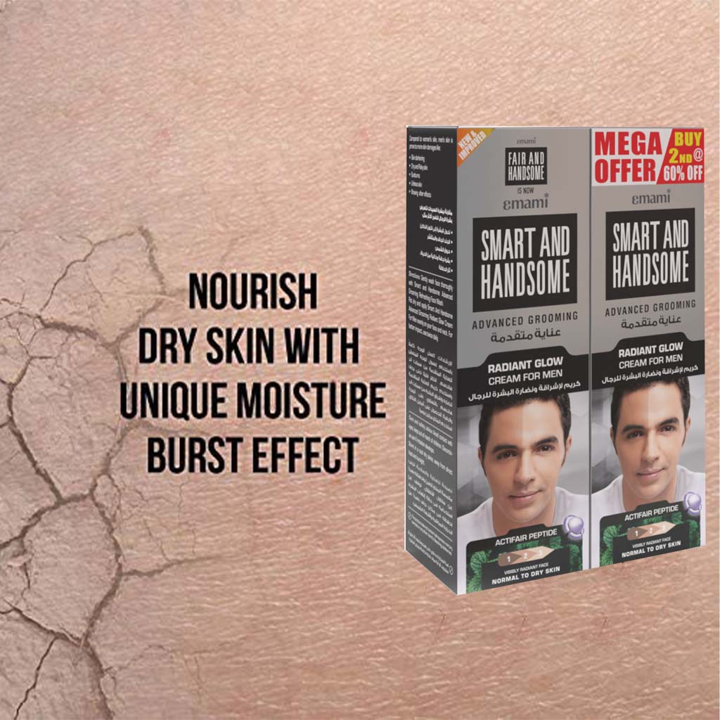 Emami Smart & Handsome Advanced Grooming Radiant Glow Cream For Men 2 x 100ml Promo Pack - Easy Pharmacy LLC