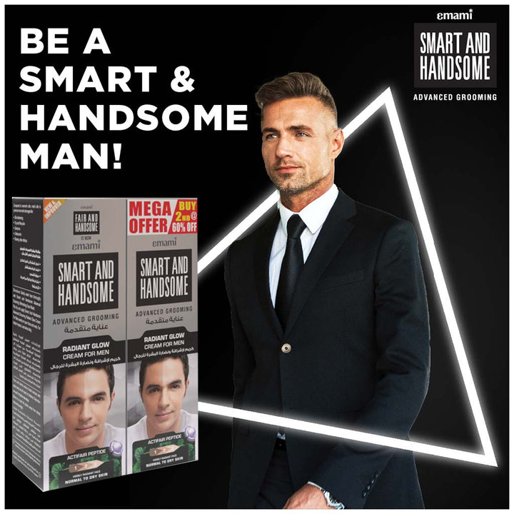 Emami Smart & Handsome Advanced Grooming Radiant Glow Cream For Men 2 x 100ml Promo Pack - Easy Pharmacy LLC