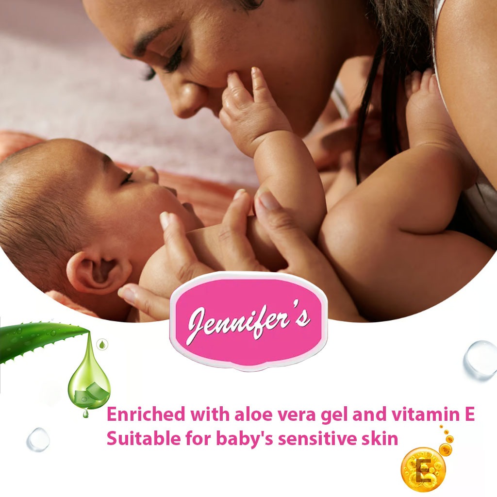 Jennifer's Alcohol Free Baby Wipes For Sensitive Skin With Aloevera & Vitamin E 30's, Pack of 3's - Easy Pharmacy LLC