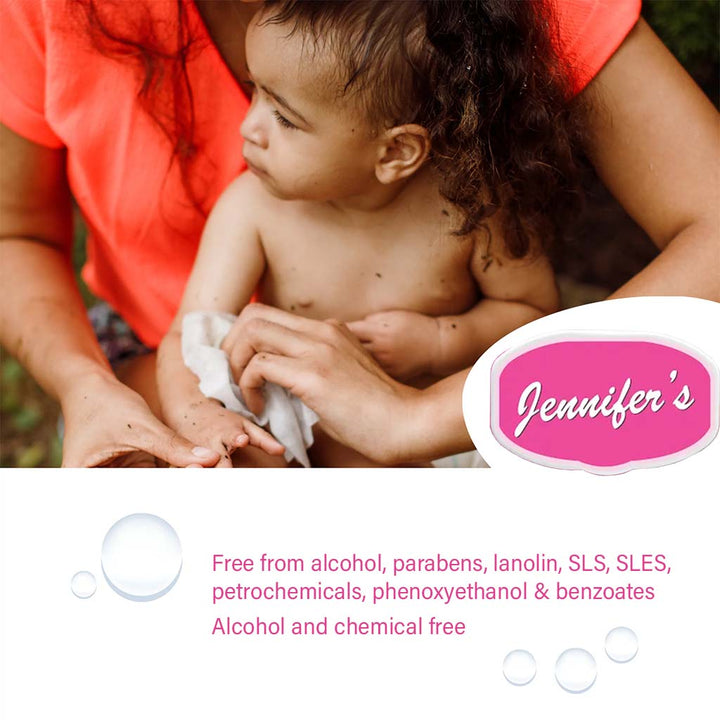 Jennifer's Alcohol Free Baby Wipes For Sensitive Skin With Aloevera & Vitamin E 80's, Pack of 2's - Easy Pharmacy LLC