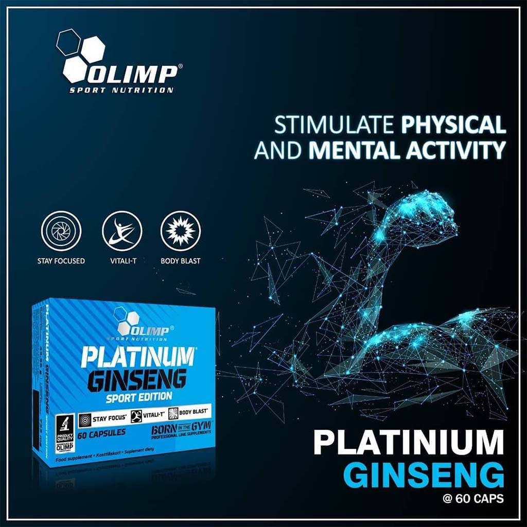 Olimp Platinum Ginseng 550 Sports Edition Capsules For Overall Fitness, Pack of 60's - Easy Pharmacy LLC