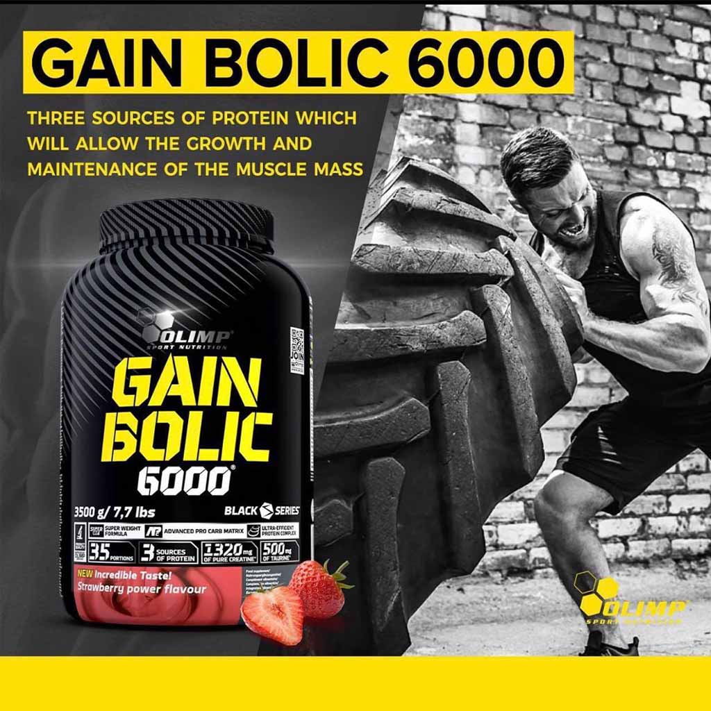 Olimp Gain Bolic 6000 Strawberry For Energy & Muscle Mass 3500g - Easy Pharmacy LLC