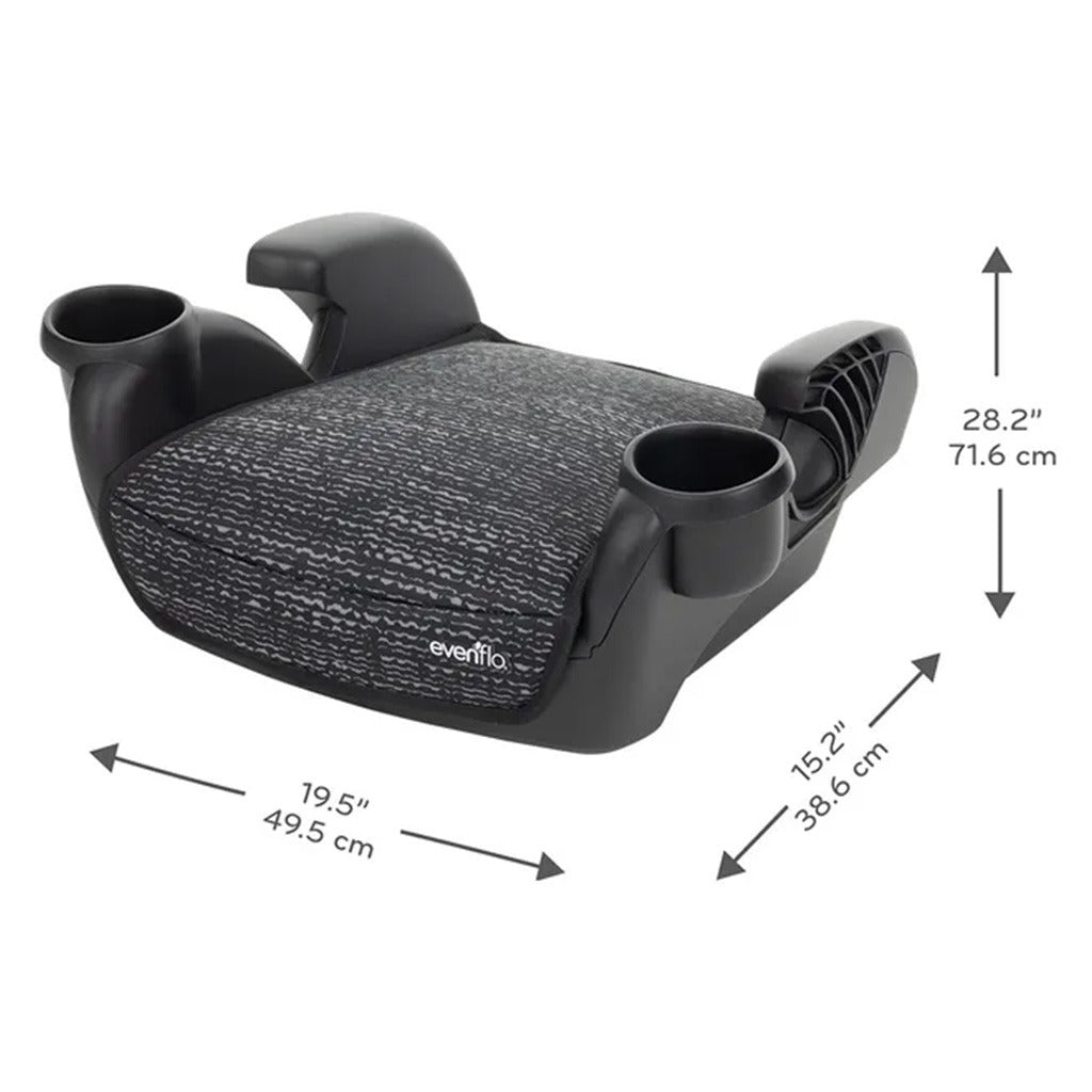 Evenflo Go Time No Back Booster Car Seat For 4 - 12 Year Old Baby - Static Black - Easy Pharmacy LLC