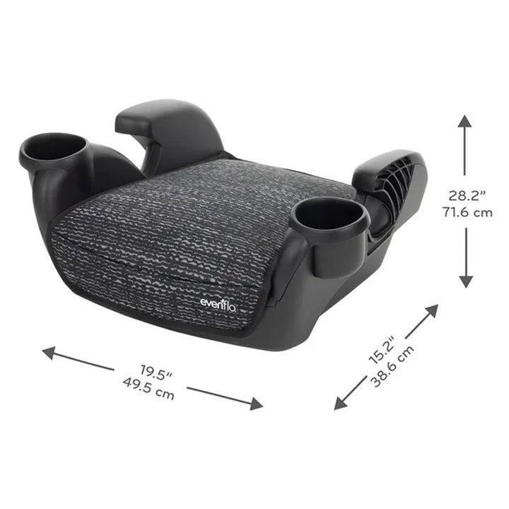 Evenflo Go Time No Back Booster Car Seat For 4 - 12 Year Old Baby - Static Black - Easy Pharmacy LLC