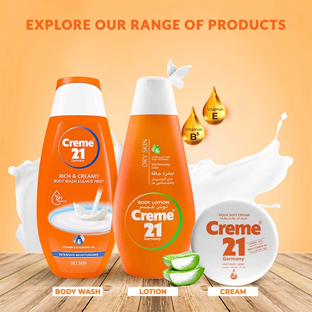 Creme 21 Intensive Moisturizing Rich & Creamy Sulfate-Free Body Wash For Dry Skin 250ml - Easy Pharmacy LLC