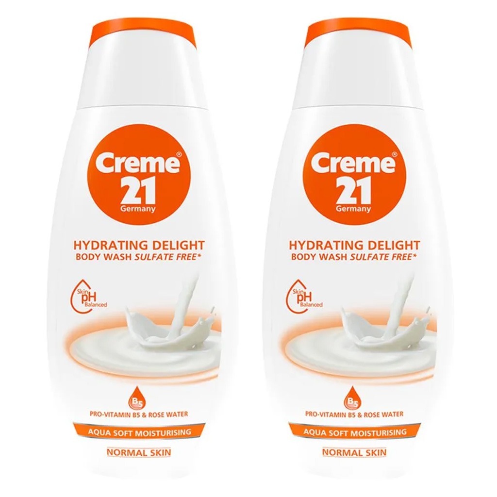 Creme 21 Hydrating Delight Aqua Soft Moisturizing Sulphate-Free Body Wash For Normal Skin, Value Pack of 2 x 250ml - Easy Pharmacy LLC
