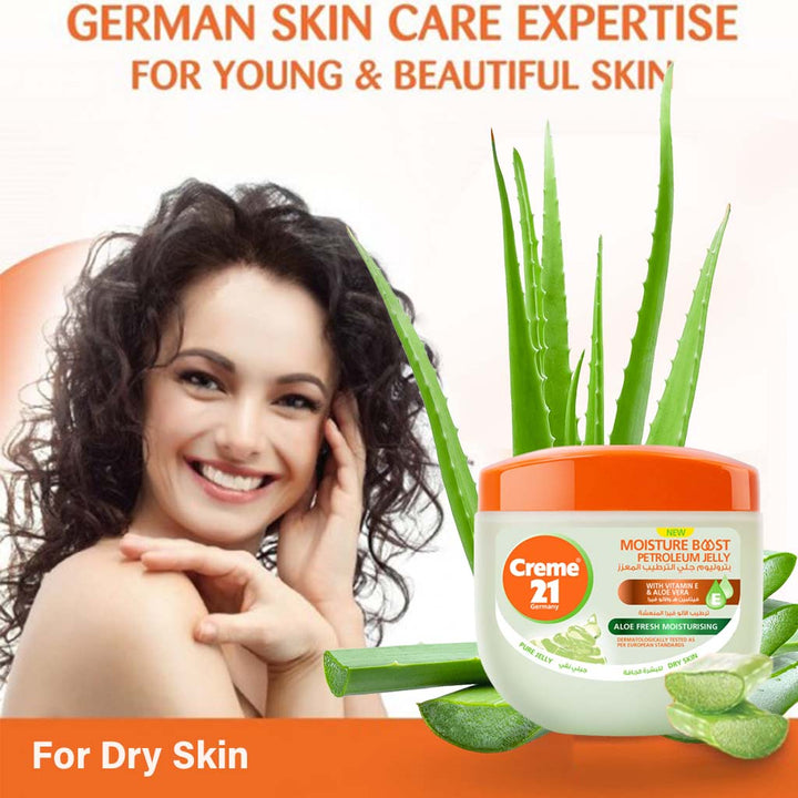 Creme 21 Aloe Fresh Moisturizing Petroleum Jelly For Dry Skin 300ml - Easy Pharmacy LLC