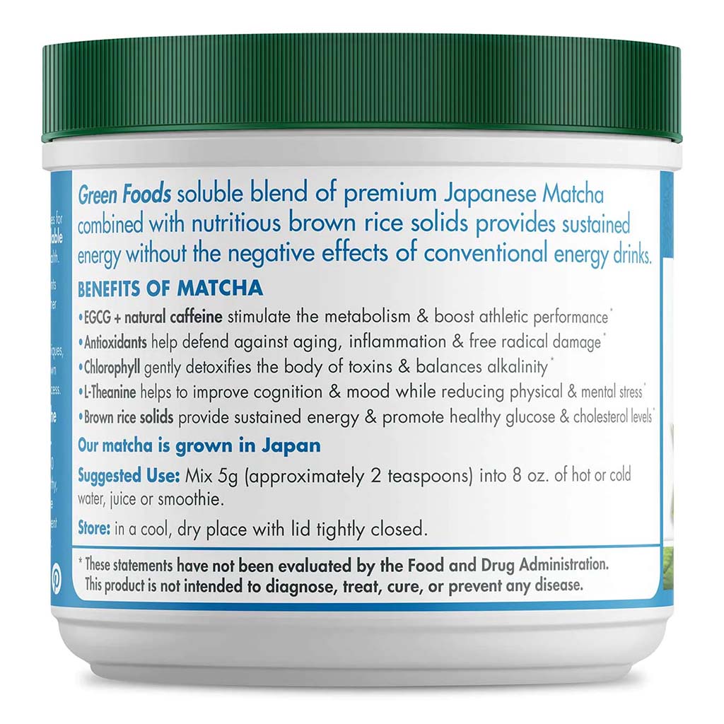 Green Foods Ceremonial Grade Matcha Green Tea Energy Blend Powder 156g - Easy Pharmacy LLC