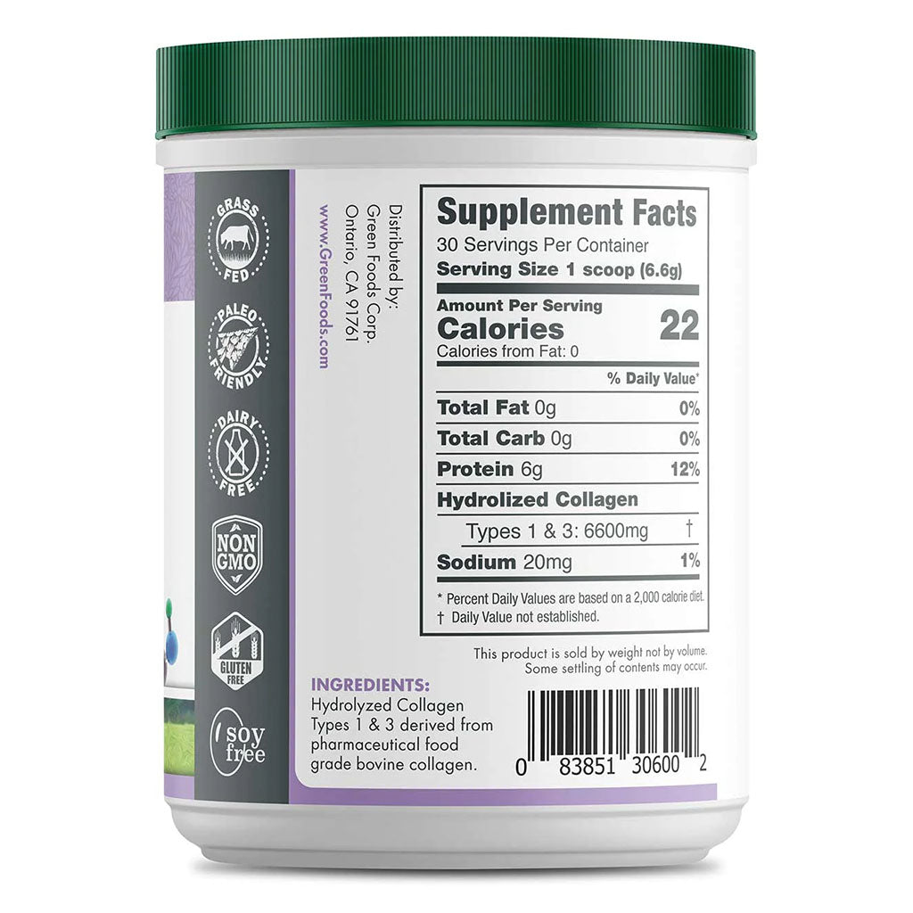 Green Foods Hydrolyzed Collagen Powder 198g - Easy Pharmacy LLC