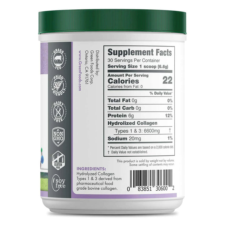 Green Foods Hydrolyzed Collagen Powder 198g - Easy Pharmacy LLC