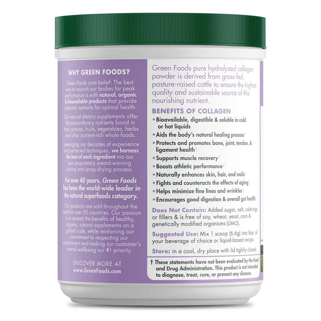 Green Foods Hydrolyzed Collagen Powder 198g - Easy Pharmacy LLC