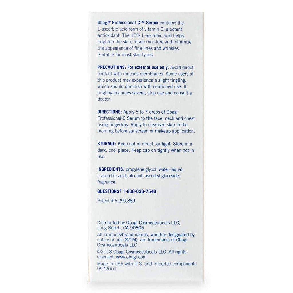 Obagi Professional-C 15% L-Ascorbic Acid Antioxidant Vitamin C Face Serum 30ml - Easy Pharmacy LLC