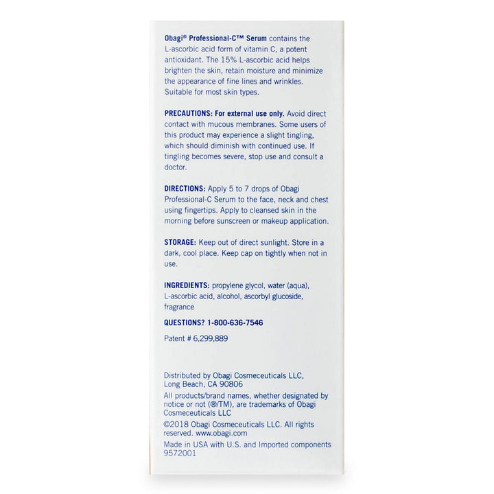 Obagi Professional-C 15% L-Ascorbic Acid Antioxidant Vitamin C Face Serum 30ml - Easy Pharmacy LLC