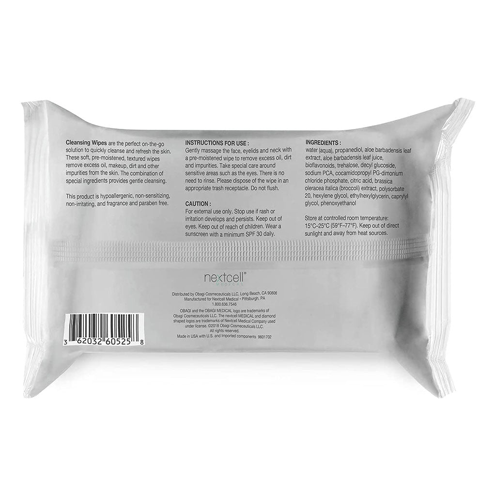 Obagi Medical On The Go Cleansing & Makeup Removing Wipes For Oily & Acne Prone Skin, Pack of 25's - Easy Pharmacy LLC