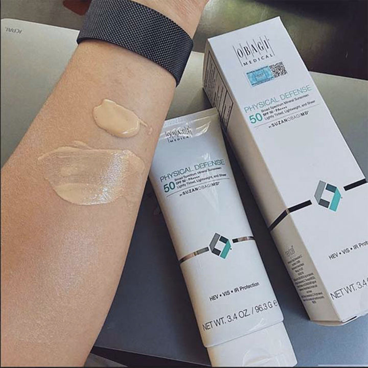 Obagi Medical Physical Defense SPF50 PA++++ Broad Spectrum Mineral Sunscreen Cream Tinted 96.3g - Easy Pharmacy LLC