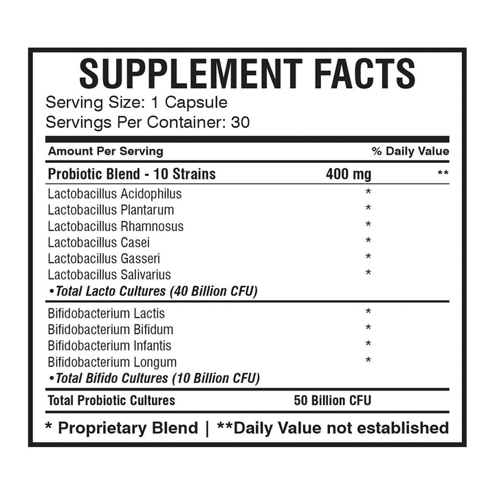 AMS Florabiotix Digestive + Immune System 50 Billion Live Cultures & 10 Probiotic strains Easy To Swallow Capsules, Pack of 30's - Easy Pharmacy LLC