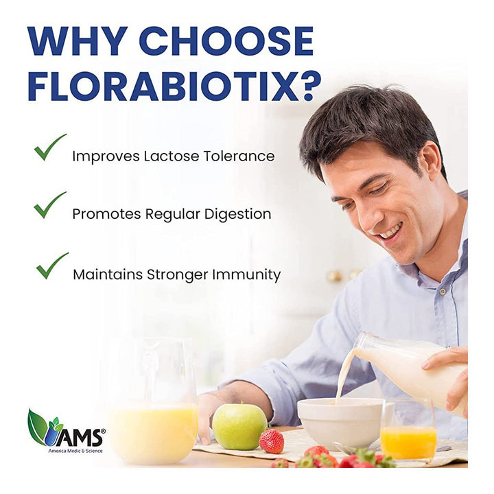 AMS Florabiotix Digestive + Immune System 50 Billion Live Cultures & 10 Probiotic strains Easy To Swallow Capsules, Pack of 30's - Easy Pharmacy LLC