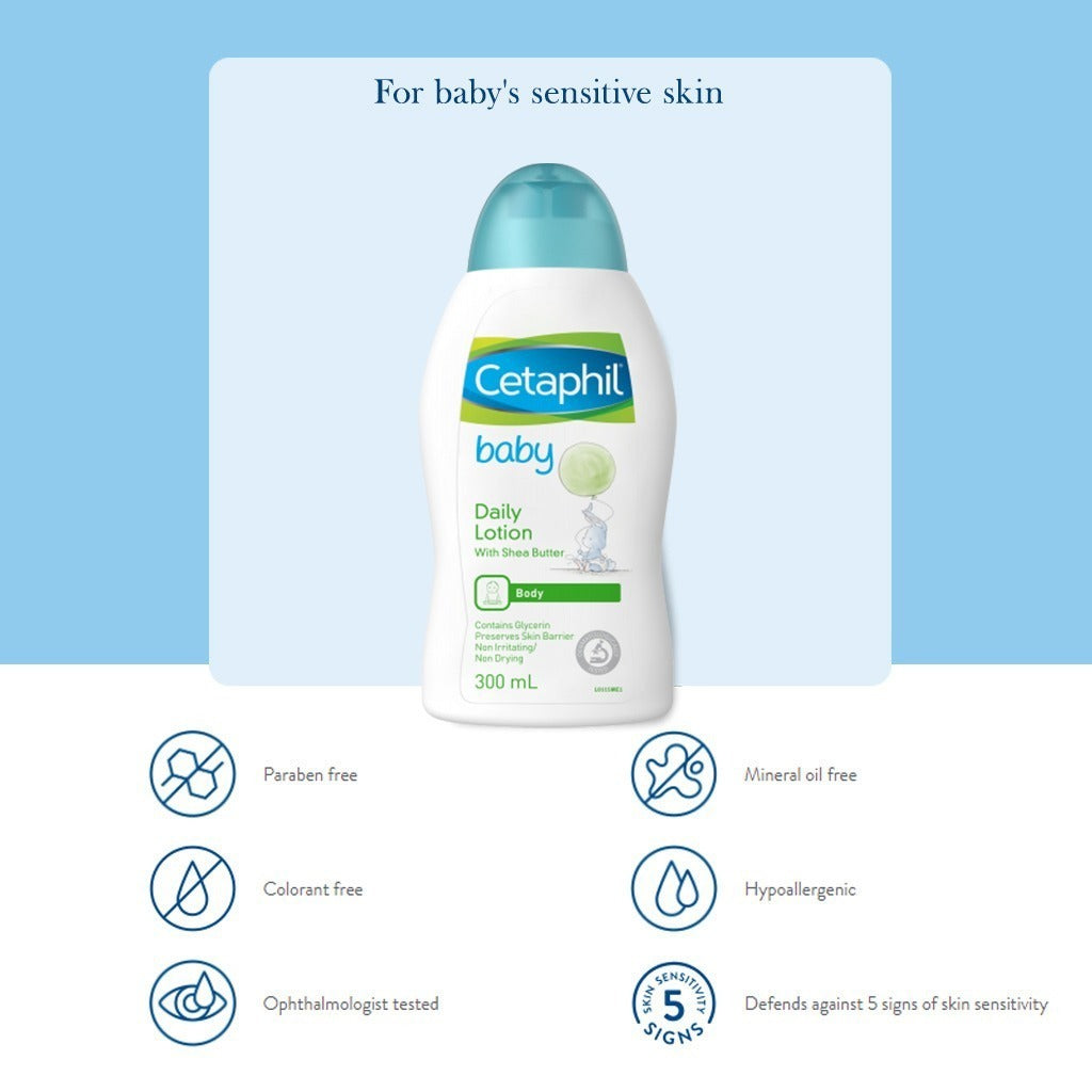 Cetaphil Baby Daily Lotion With Shea Butter & Baby Gentle Wash & Shampoo For Sensitive Skin 300ml, Pack of 2's PROMO PACK - Easy Pharmacy LLC