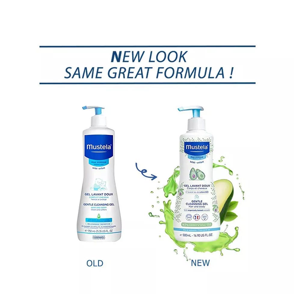 Mustela Baby Skin Care Essentials With Mustela Baby Gentle Cleansing Gel, Hair & Body Wash For Normal Skin 500ml + Mustela Baby Hydra Bebe Soothing Moisturizing Body Lotion 300ml, Promo Pack of 2 Pieces - Easy Pharmacy LLC