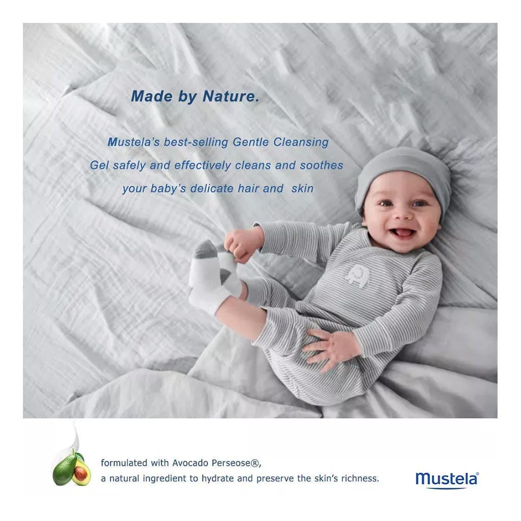 Mustela Baby Skin Care Essentials With Mustela Baby Gentle Cleansing Gel, Hair & Body Wash For Normal Skin 500ml + Mustela Baby Hydra Bebe Soothing Moisturizing Body Lotion 300ml, Promo Pack of 2 Pieces - Easy Pharmacy LLC
