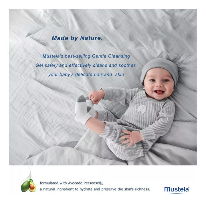 Mustela Baby Skin Care Essentials With Mustela Baby Gentle Cleansing Gel, Hair & Body Wash For Normal Skin 500ml + Mustela Baby Hydra Bebe Soothing Moisturizing Body Lotion 300ml, Promo Pack of 2 Pieces - Easy Pharmacy LLC