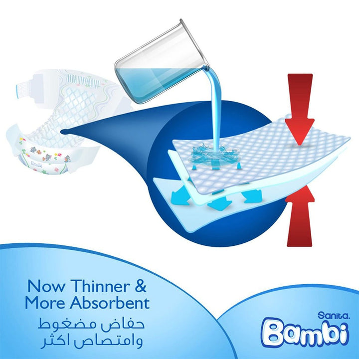 Sanita Bambi Tom And Jerry Baby Diapers, Size 3, Medium For 6-11 Kg Baby, Super Pack of 140's - Easy Pharmacy LLC