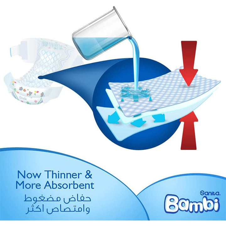Sanita Bambi Tom And Jerry Baby Diapers, Size 6, XX-Large For 16+Kg Baby, Mega Pack of 104's - Easy Pharmacy LLC
