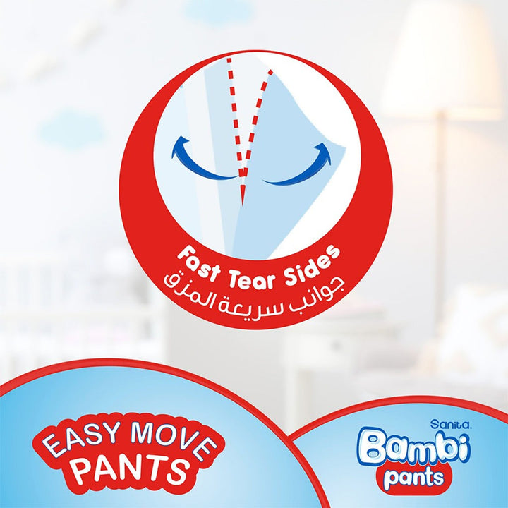 Sanita Bambi Easy Move Baby Diaper Pants, Size 6, XX-Large For 16+ Kg Baby, Jumbo Pack of 40's - Easy Pharmacy LLC