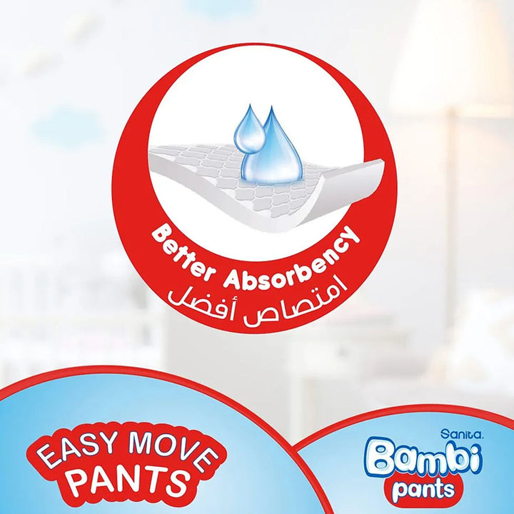 Sanita Bambi Easy Move Baby Diaper Pants, Size 4, Large For 8-14 Kg Baby, Jumbo Pack of 100's - Easy Pharmacy LLC