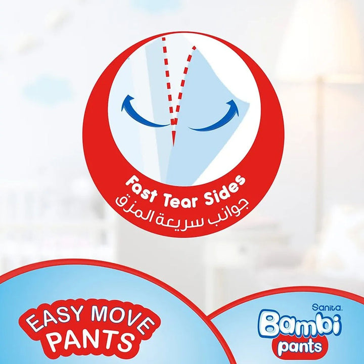 Sanita Bambi Easy Move Baby Diaper Pants, Size 4, Large For 8-14 Kg Baby, Jumbo Pack of 100's - Easy Pharmacy LLC
