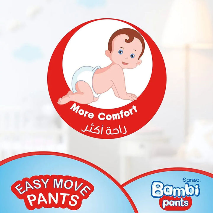 Sanita Bambi Easy Move Baby Diaper Pants, Size 6, XX-Large For 16+ Kg Baby, Jumbo Pack of 80's - Easy Pharmacy LLC