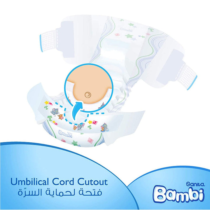 Sanita Bambi Tom And Jerry Baby Diapers, Size 1, For Newborn Baby With 2-4 Kg, Regular Pack of 19's - Easy Pharmacy LLC