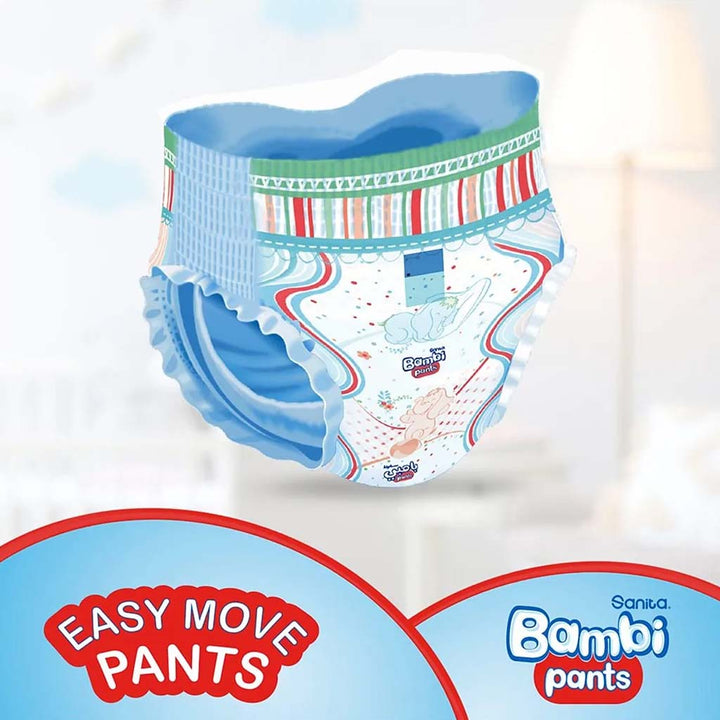 Sanita Bambi Easy Move Baby Diaper Pants, Size 5, X-Large For Baby 12-18 Kg Baby, Jumbo Pack of 88's - Easy Pharmacy LLC