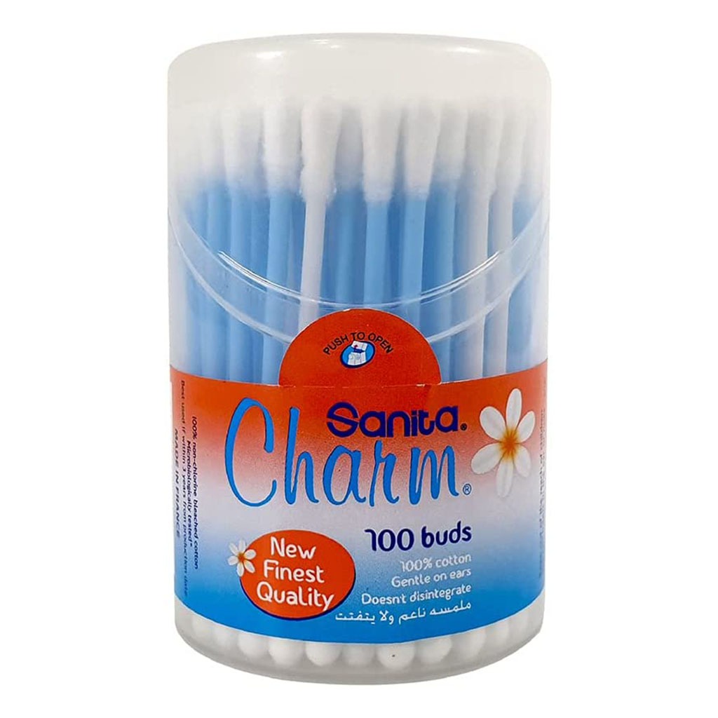 Sanita Charm 100% Cotton Ear Buds, Pack of 100's - Easy Pharmacy LLC