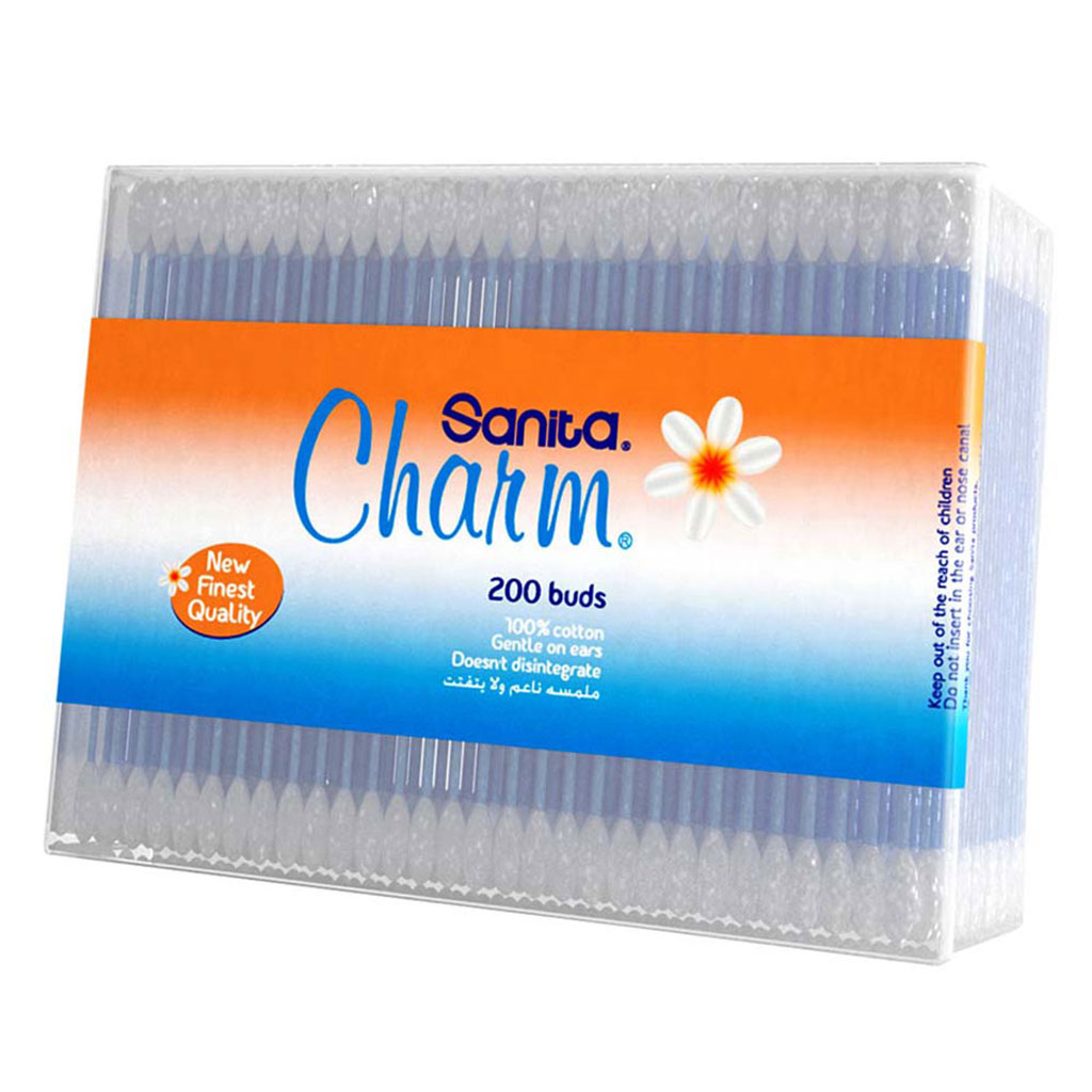 Sanita Charm 100% Cotton Ear Buds, Pack of 200's - Easy Pharmacy LLC