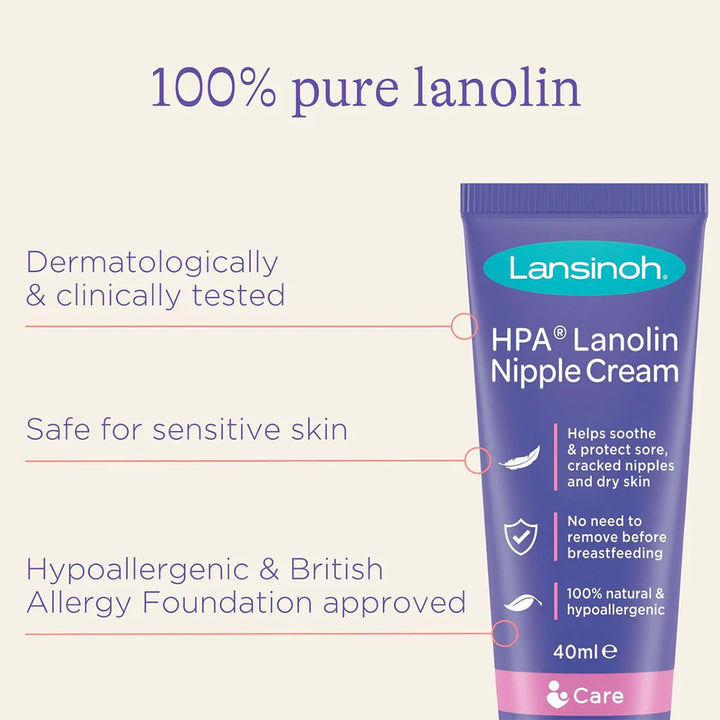 Lansinoh 100% HPA Lanolin Nipple Cream For Sore Nipples & Dry Cracked Skin 40ml - Easy Pharmacy LLC