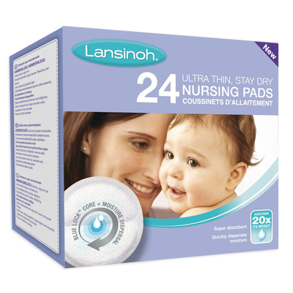 Lansinoh Ultra Thin Stay Dry Disposable Nursing Pads With Blue Lock Core, Pack of 24's - Easy Pharmacy LLC