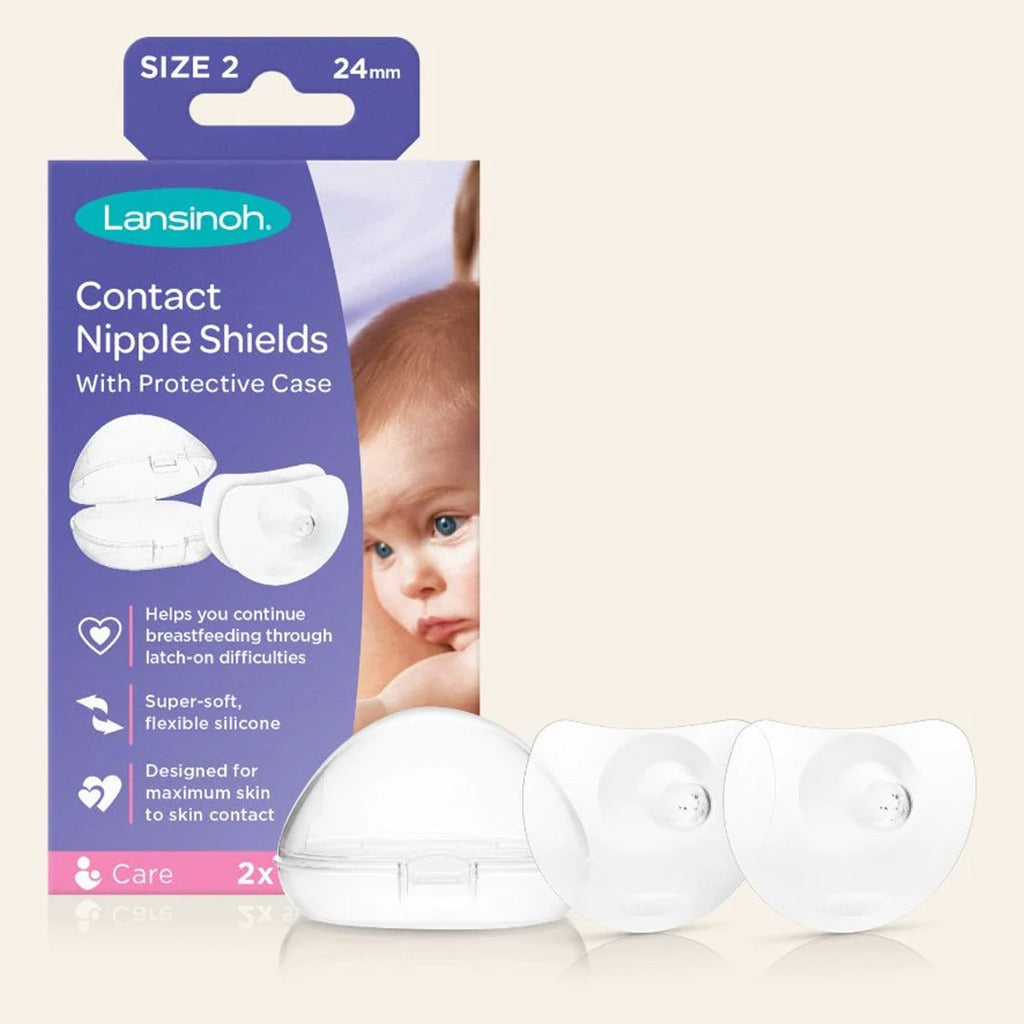 Lansinoh Contact Nipple Shields With Protective Case For Breastfeeding Moms, Size 2, 24mm, Pack of 2's - Easy Pharmacy LLC