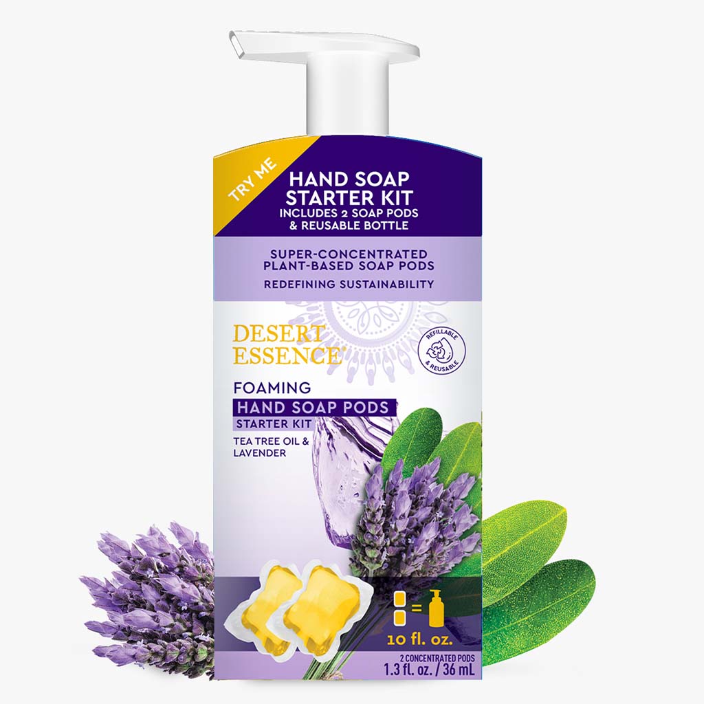 Desert Essence Foaming Hand Wash Pods Starter Kit With Tea Tree Oil & Lavender 36ml - Easy Pharmacy LLC