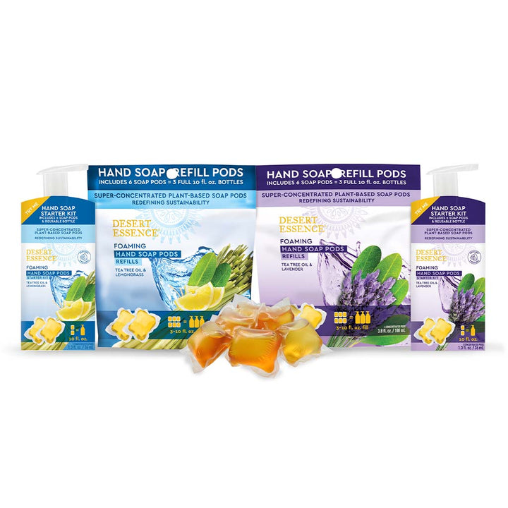 Desert Essence Foaming Hand Wash Pods Starter Kit With Tea Tree Oil & Lavender 36ml - Easy Pharmacy LLC